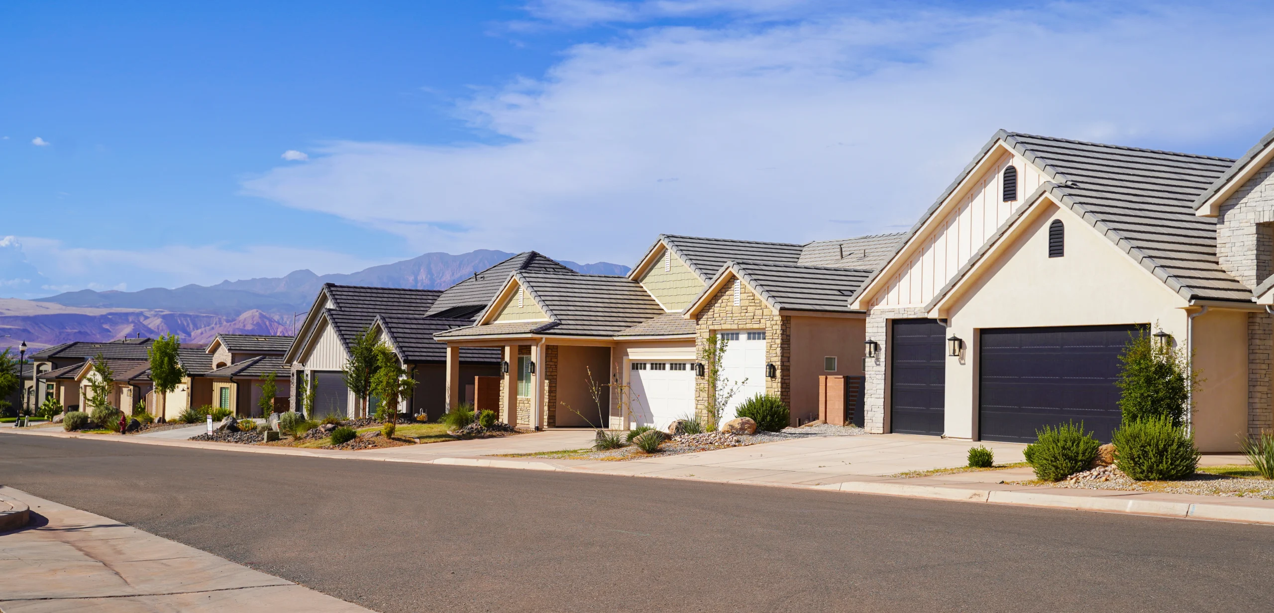 Row of single family homes in St. George, Utah
